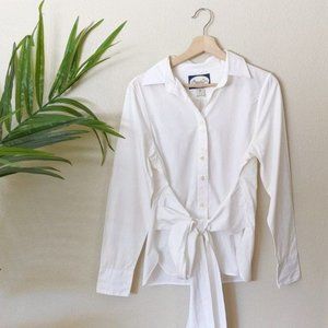 Rebecca & Drew White Tailored Button-Down Shirt w/ Tie Size 34D Long